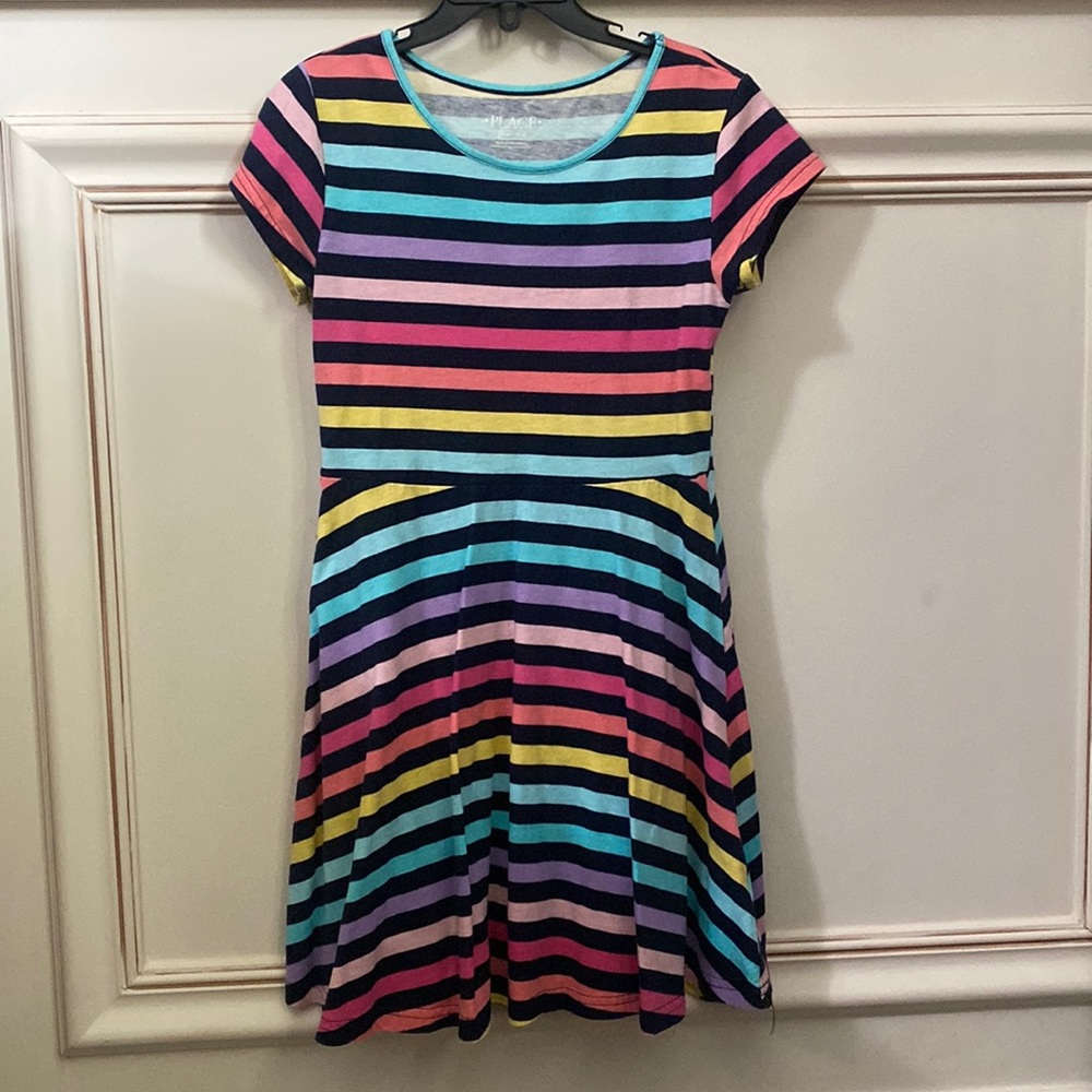 Rainbow striped dress